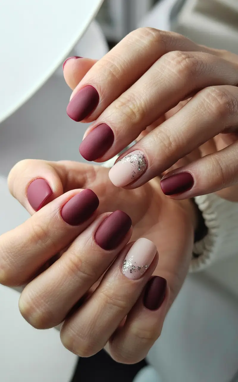 winter nails ideas Mulled Wine Matte