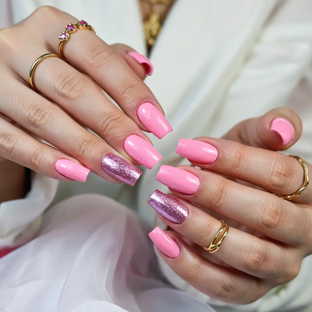 winter nails colors Pink Frost Bloom
