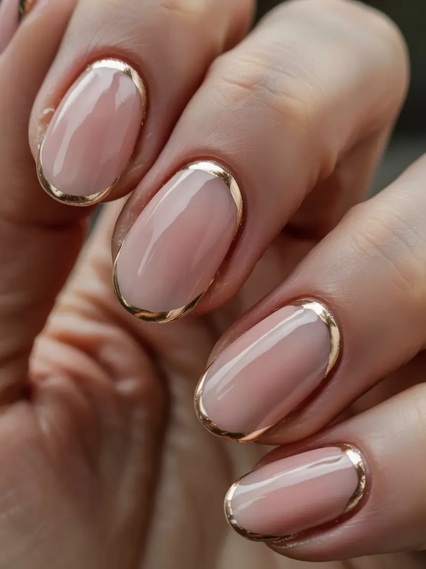 winter nails design Golden Outline Chic
