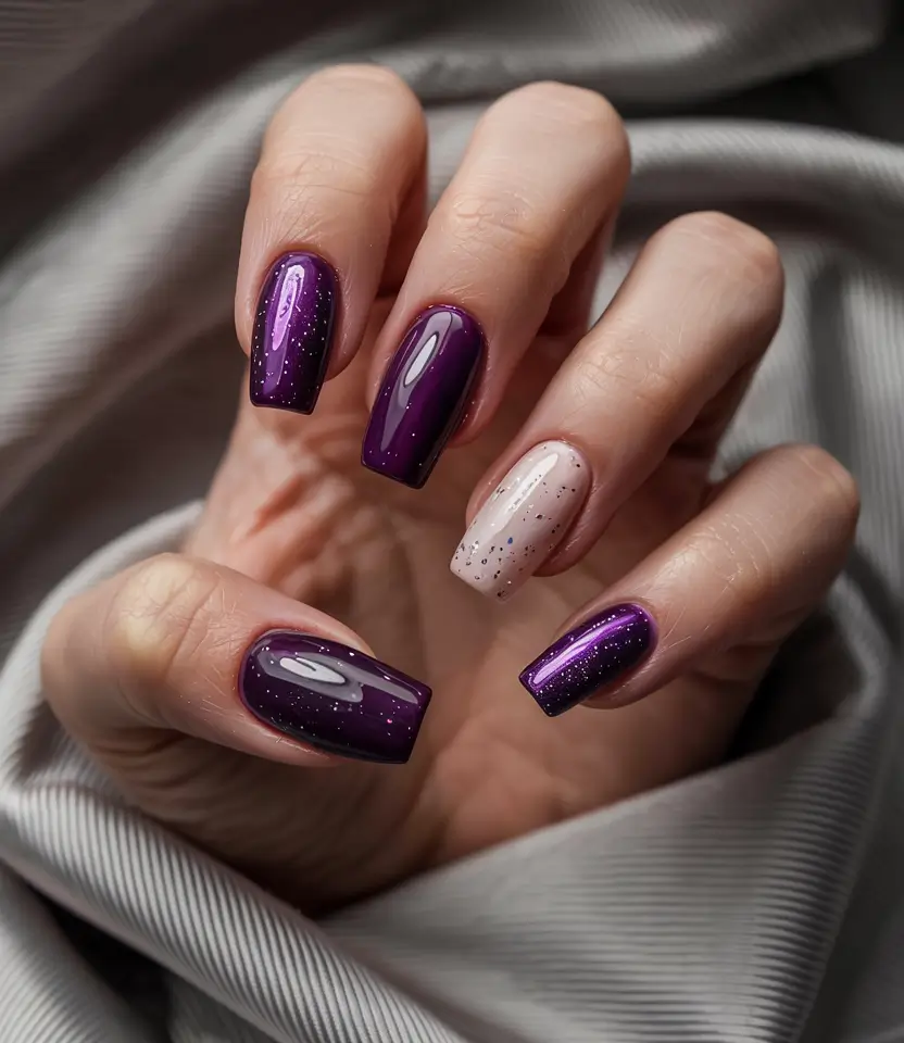 winter nails inspo 2025 amethyst velvet nights
