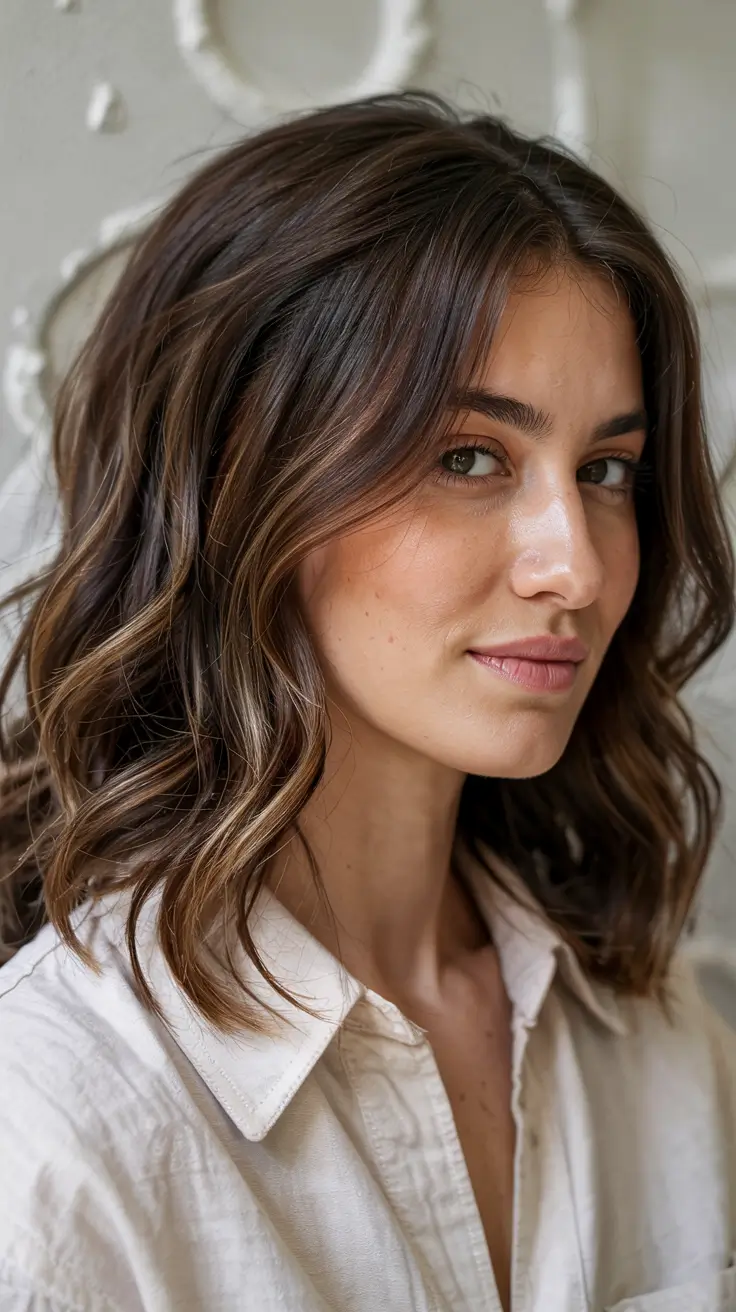 cute winter hairstyles Textured Chestnut Bob