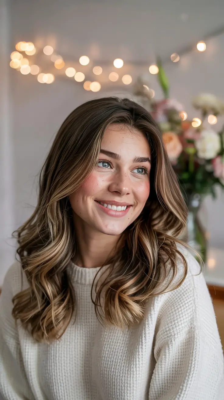 cute winter hairstyles Soft Curls with Warm Glow