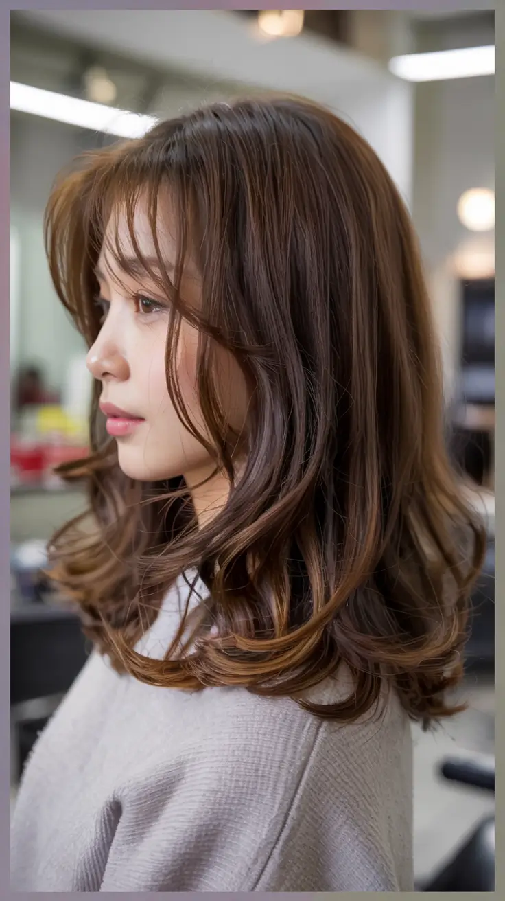cute winter hairstyles Feathered Layers with Airy Bangs