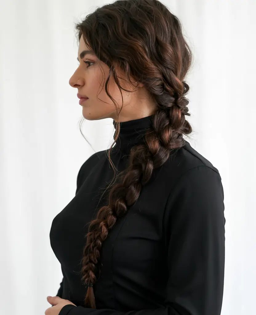 cute winter hairstyles Loose Winter Braid