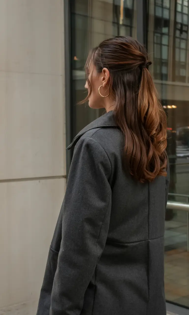 cute winter hairstyles Romantic Half-Up Waves