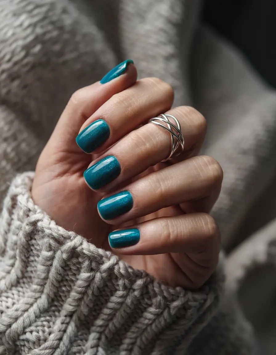 dark winter nail colors 2025 Emerald Frost