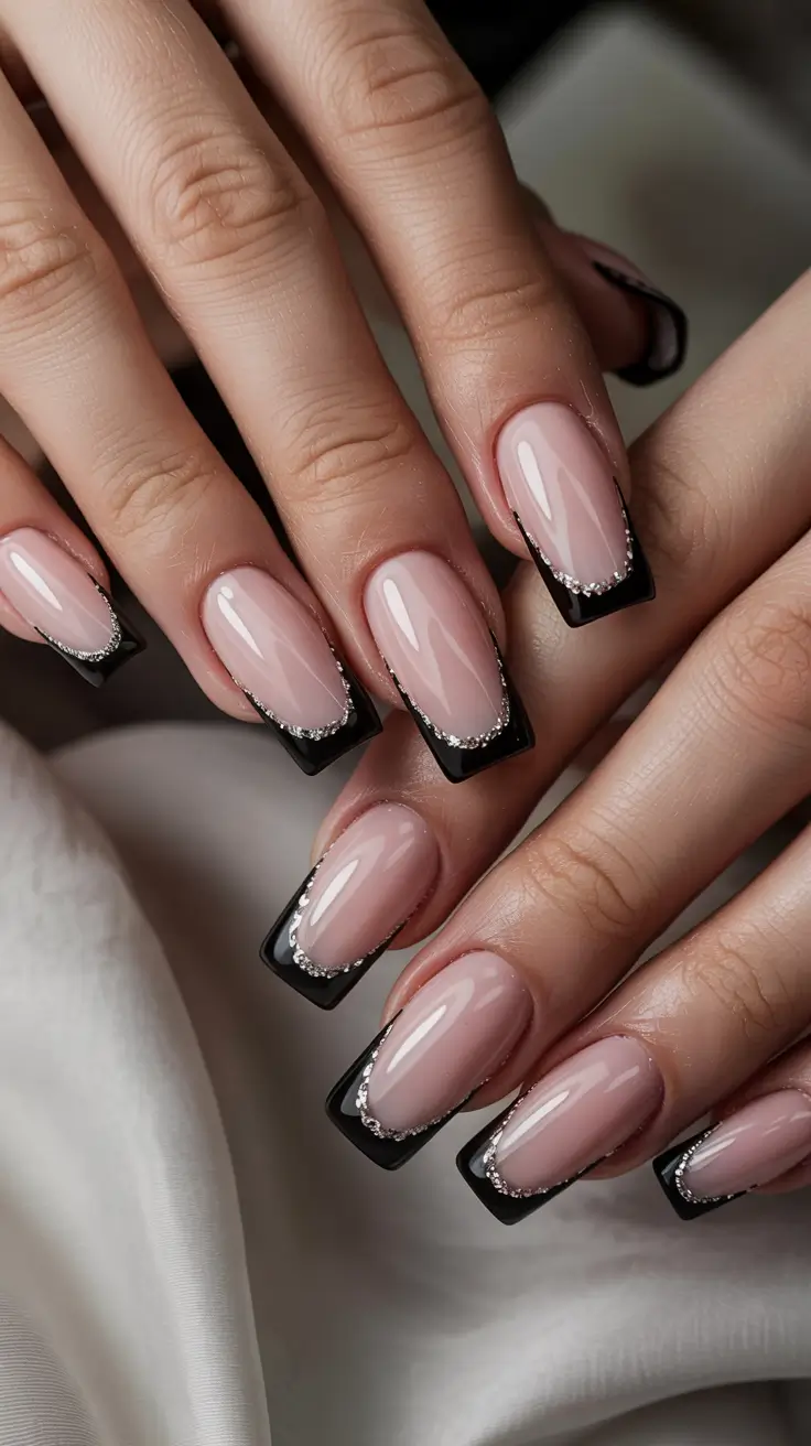 dark-winter-nail-colors-french-Crystal-Noir-French-Tips