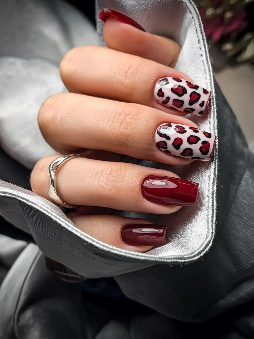 dark winter nail colors 2025 Wild Cherry Glam