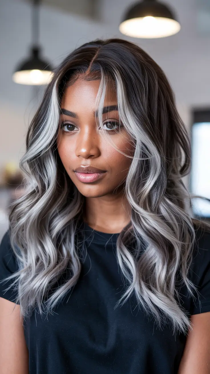 winter hairstyles for black women wigs Silver Ice Waves
