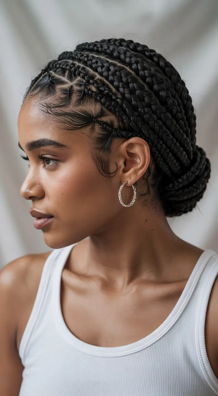hairstyles for black women cornrows Protective Braided Bun