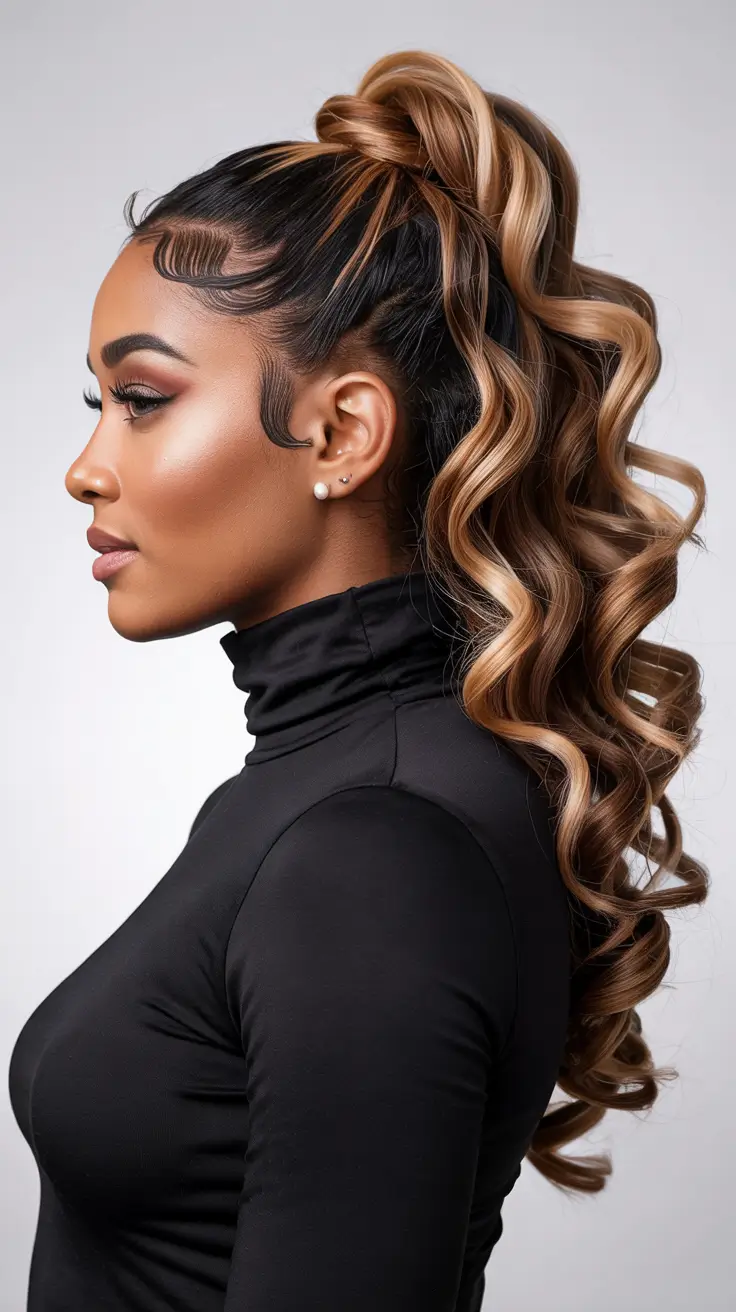 hairstyles for black women ponytail Voluminous High Ponytail