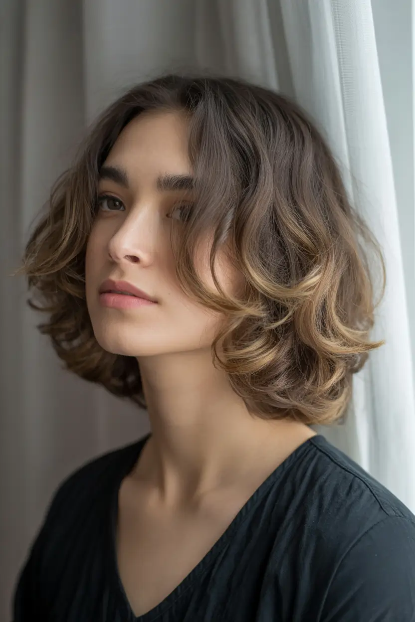 winter medium haircuts 2025 - 2026 Textured Tousled Bob
