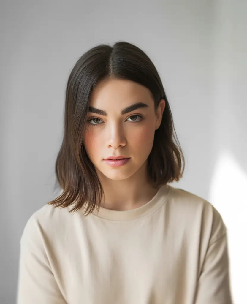 winter medium haircuts 2025 - 2026 Chic Minimalism with Subtle Ends
