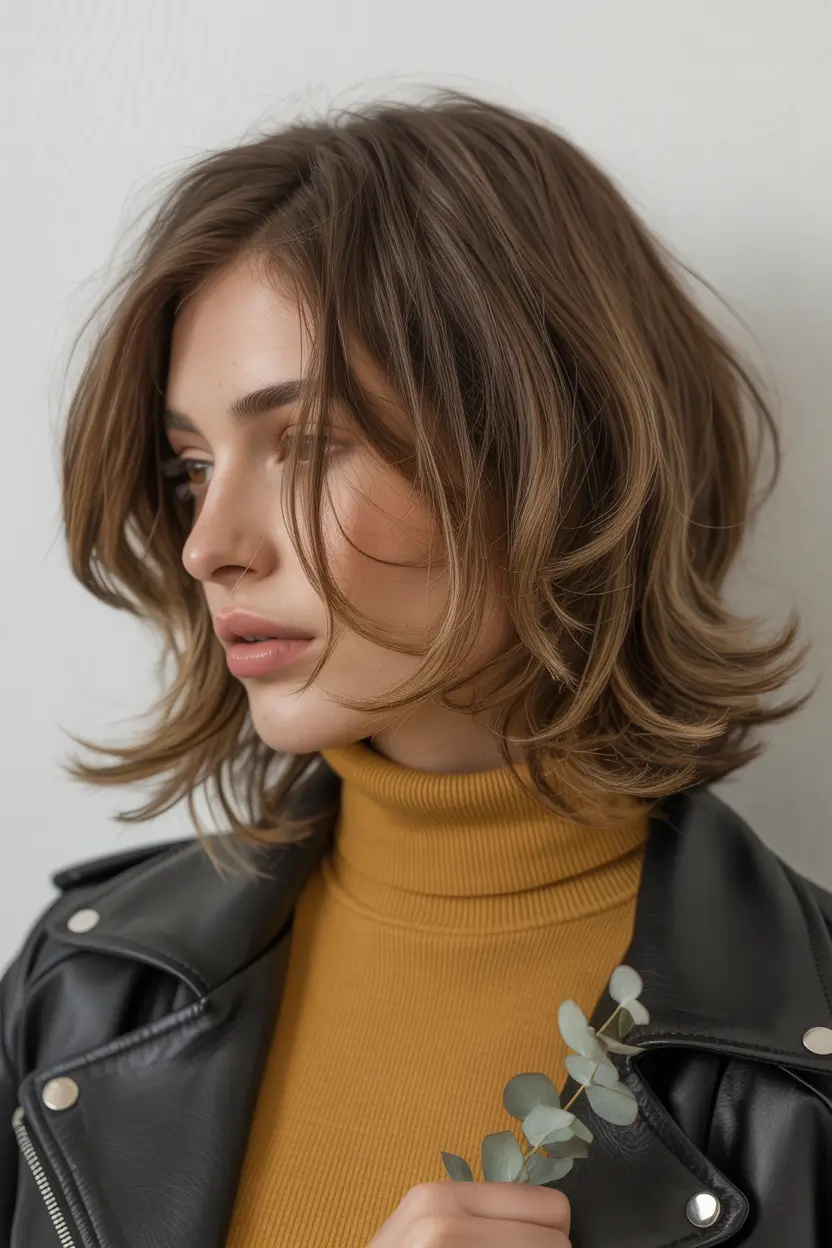 winter medium haircuts 2025 - 2026 French Layered Bob with Texture