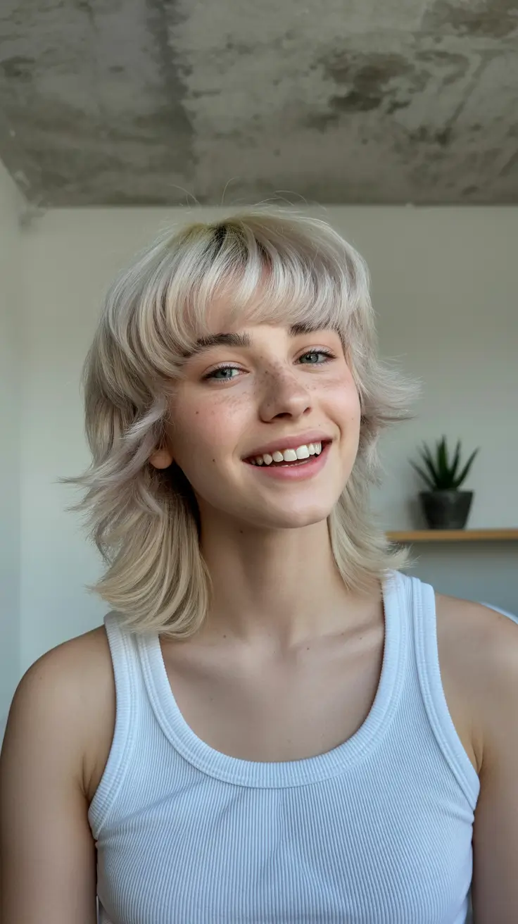 winter medium haircuts 2025 - 2026 Platinum Wolf Cut Revival