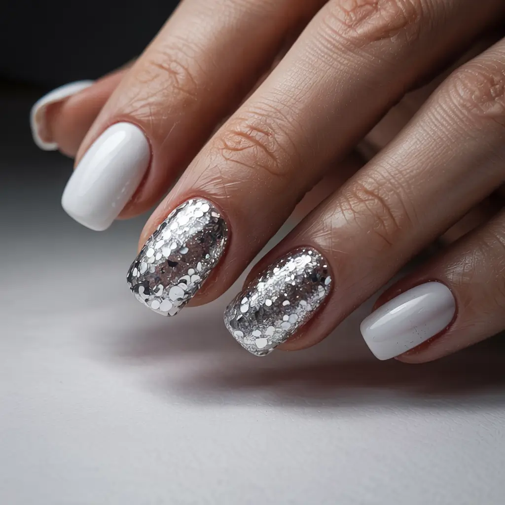 winter-nails-ideas-white-Silver-Frost-Minimalism
