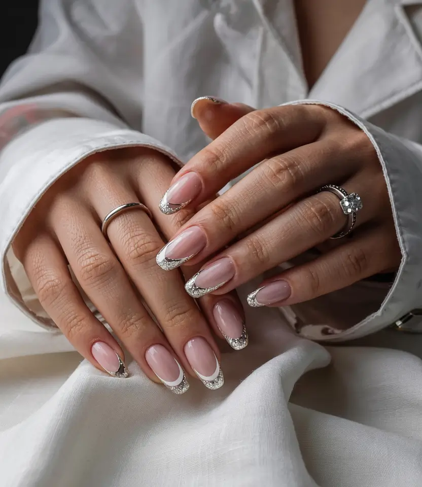 winter-nails-ideas-blue-and-white-Silver-Crescent-Chic