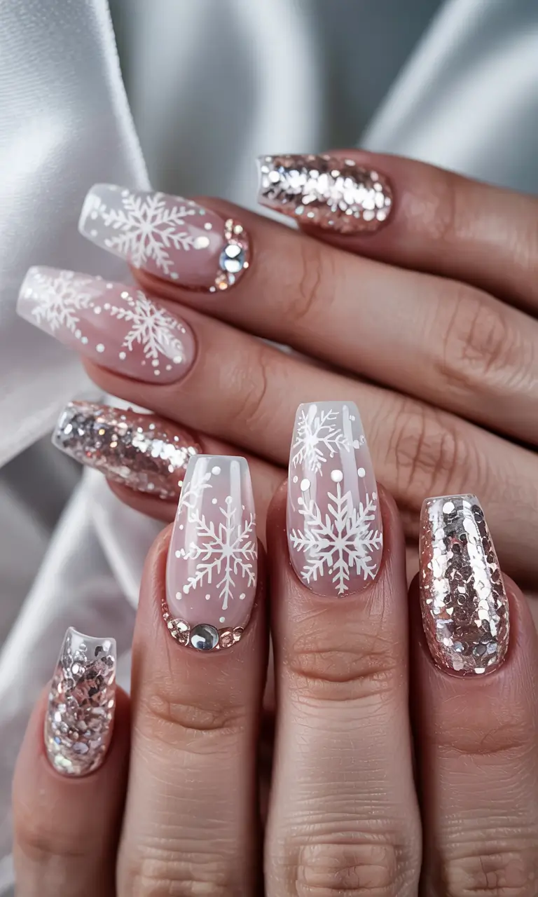 winter-nails-ideas-snowflake-Snowflake-Sparkle-Elegance