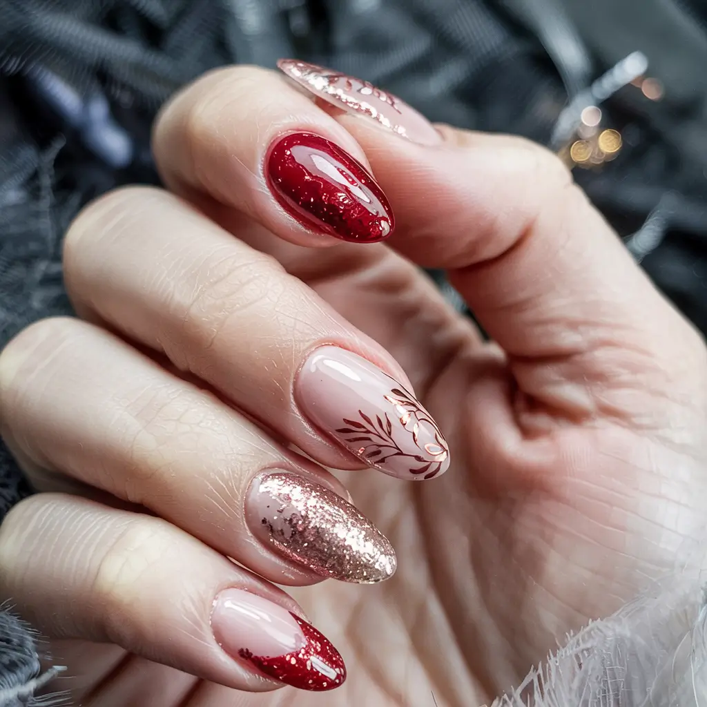 winter-nails-ideas-red-Crimson-Frost-Charm
