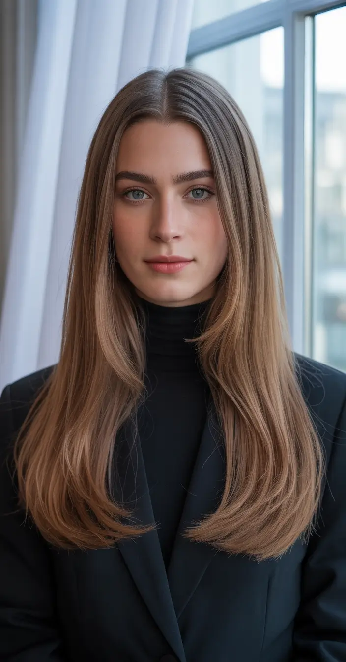 trending hair colors winter 2025 Muted Chestnut Gloss