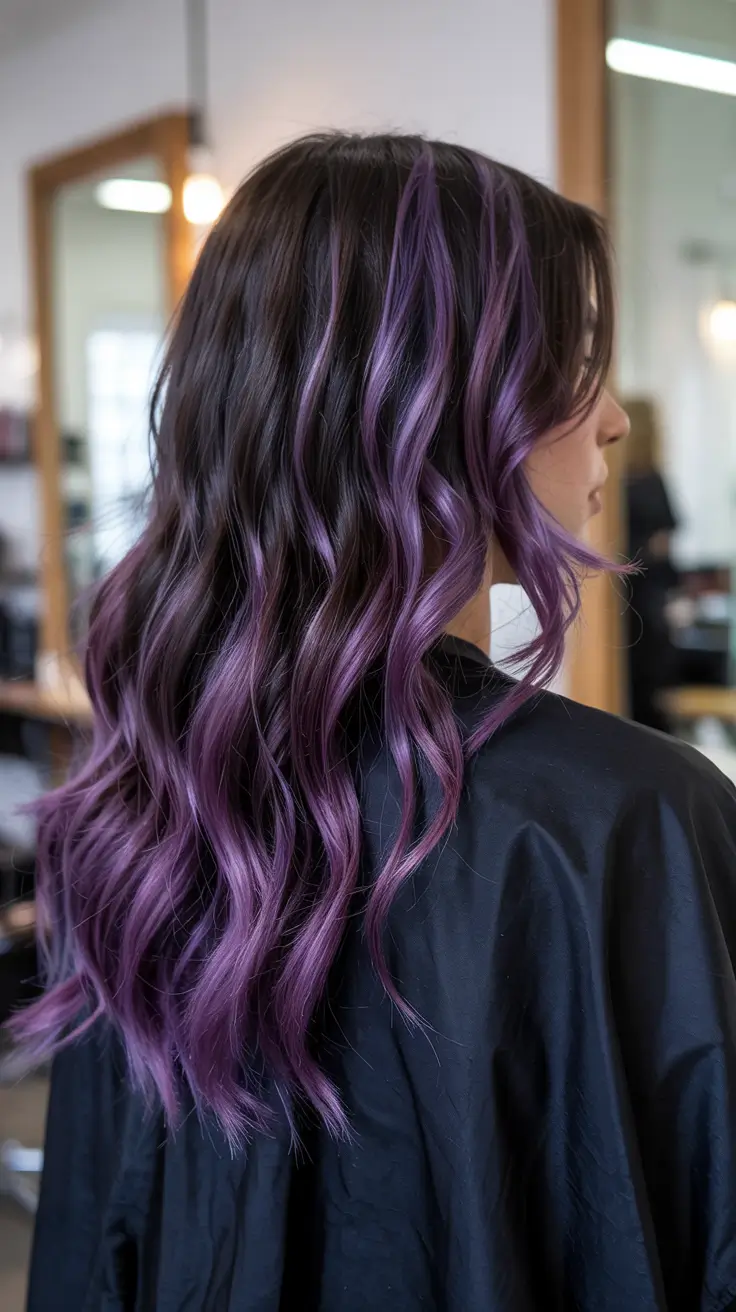 trending hair colors for winter 2025 Velvet Violet Waves