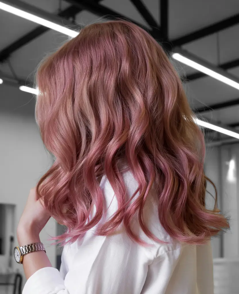 trending hair colors for winter 2025 Frosted Pink Glow