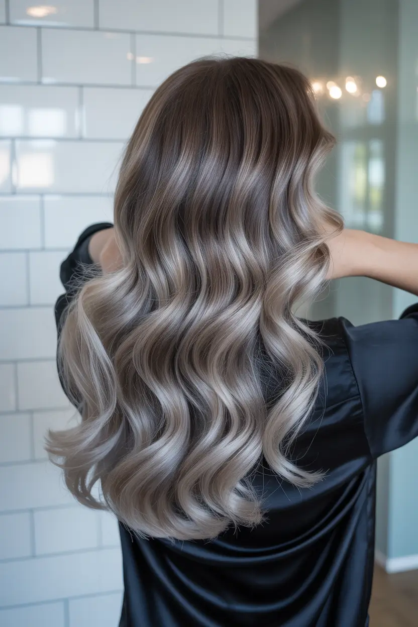 trending hair colors winter 2025 Silver Smoke Melt