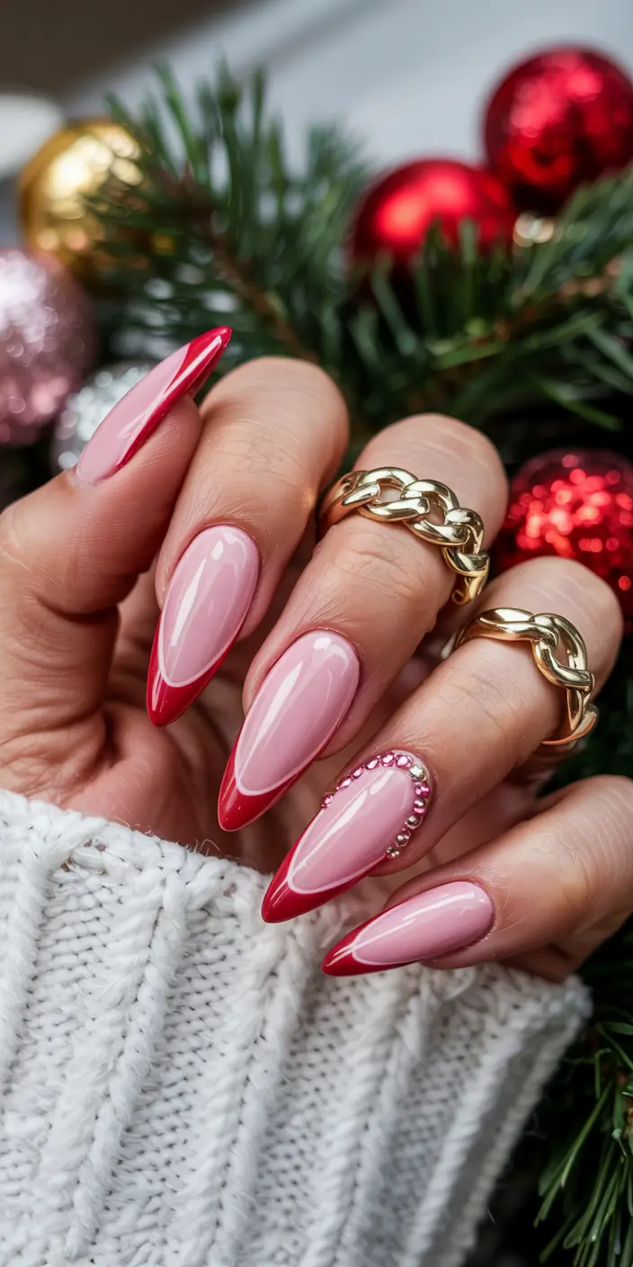 winter almond nails 2025-2026 Rose Glaze Glamour