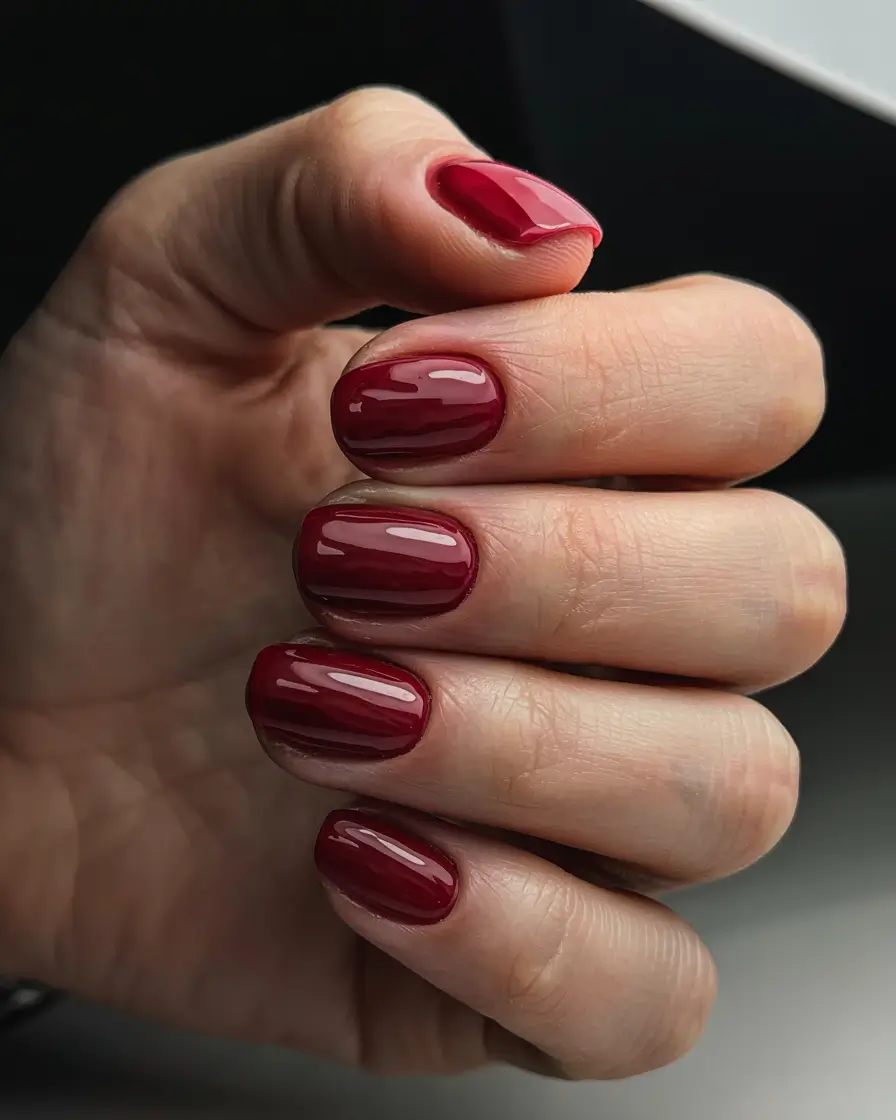 winter color nails 2025-2026 Classic Winter Red