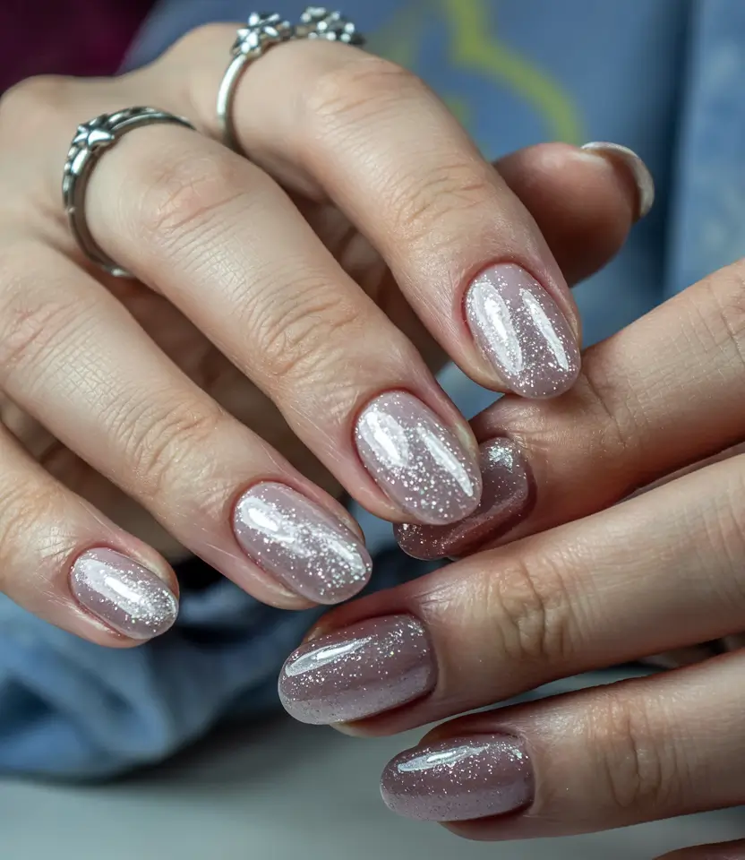 winter color nails 2025-2026 Snowflake Glow
