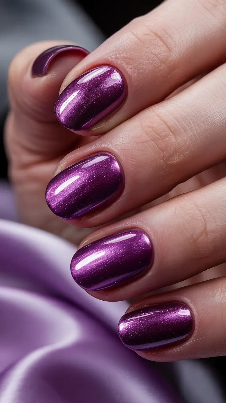 winter color nails 2025-2026 Royal Plum Magnetism