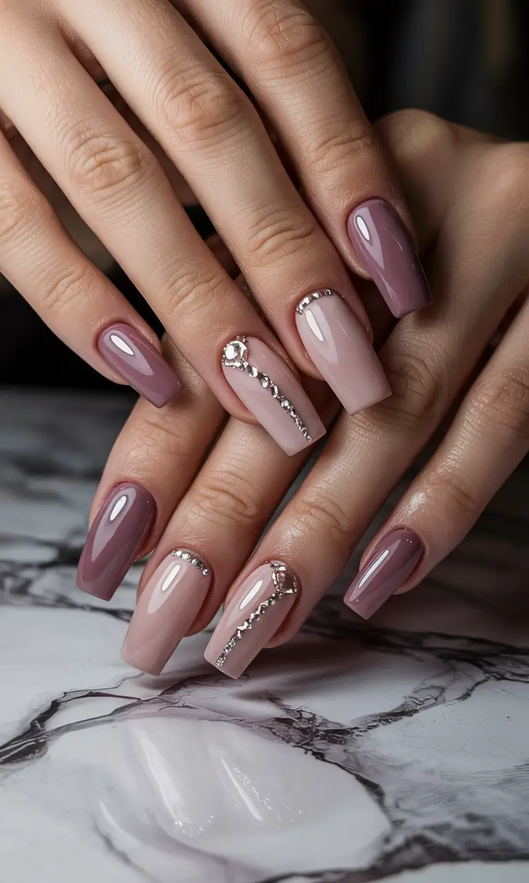 winter color nails 2025-2026 Smoky Mocha Elegance