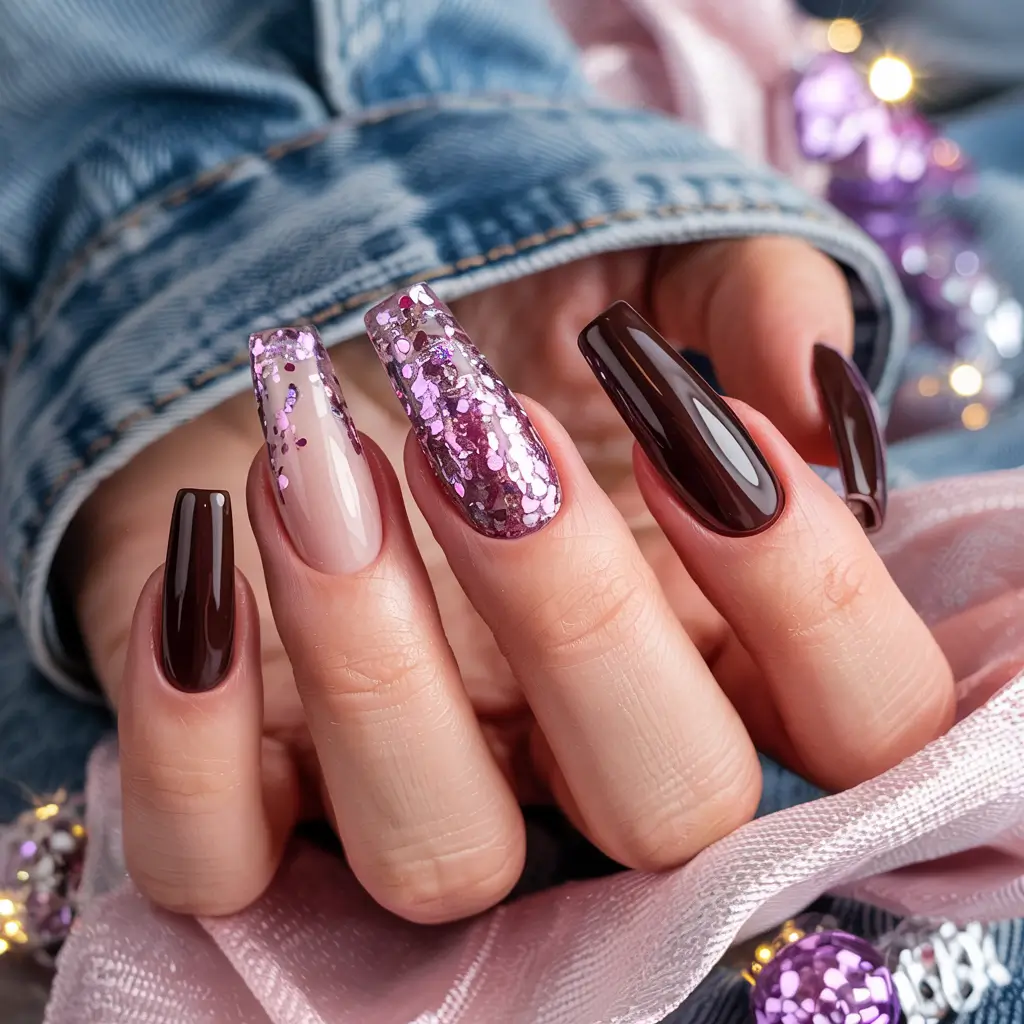 winter gel nails ideas Mulberry Spark Drama