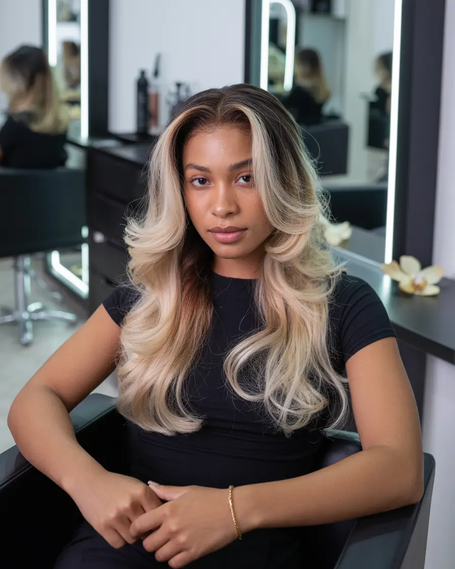 winter hair colors for black women Platinum Winter Blonde