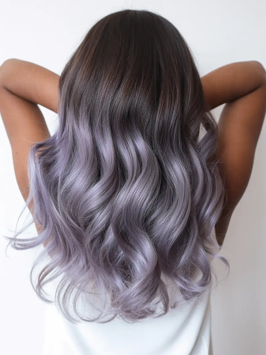 winter hair colors for black women Lavender Frost Ombre