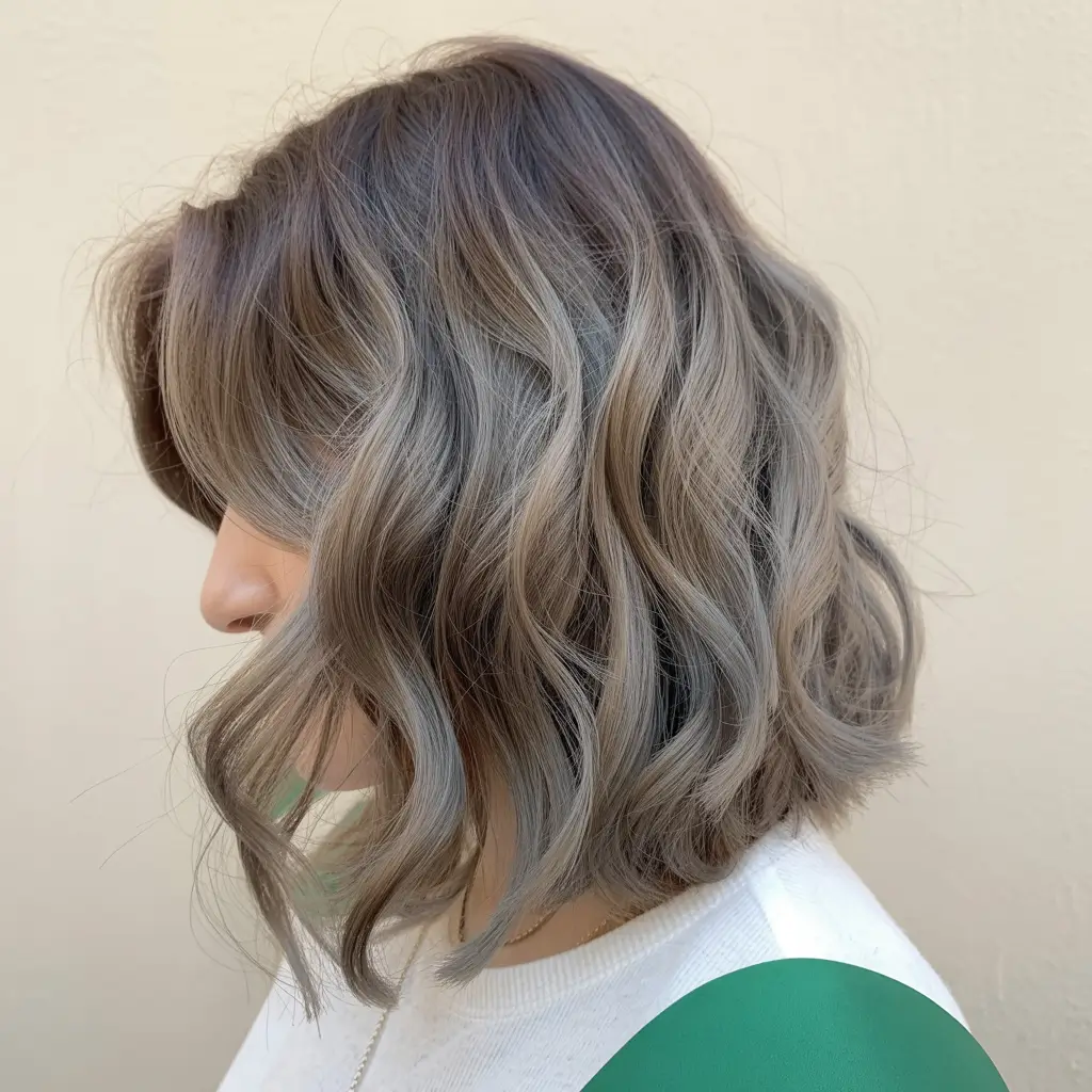 hair colors for brown hair curly Short and Chic Ash Bob