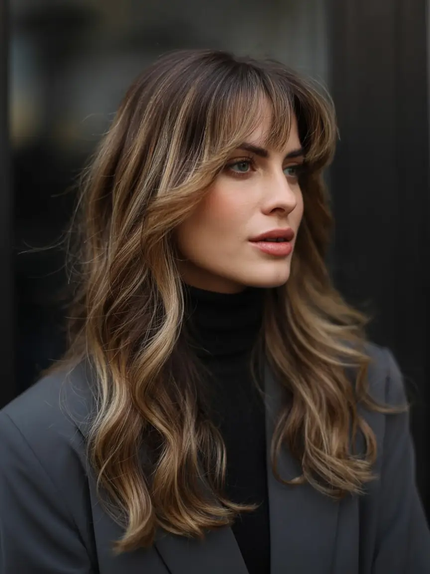 hair colors for brown hair highlights Framed Layers with Warm Dimension