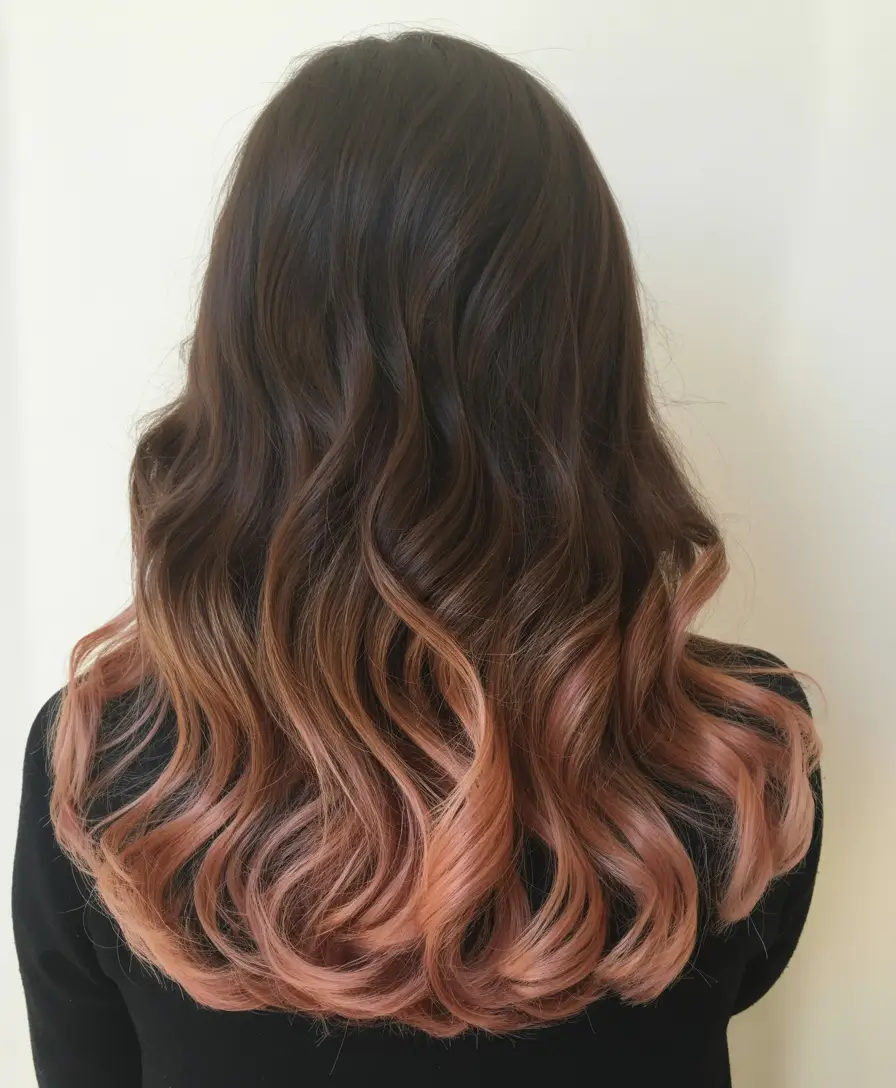 winter hair colors balayage ideas 2025 - 2026 Soft Rosewood Balayage Glow