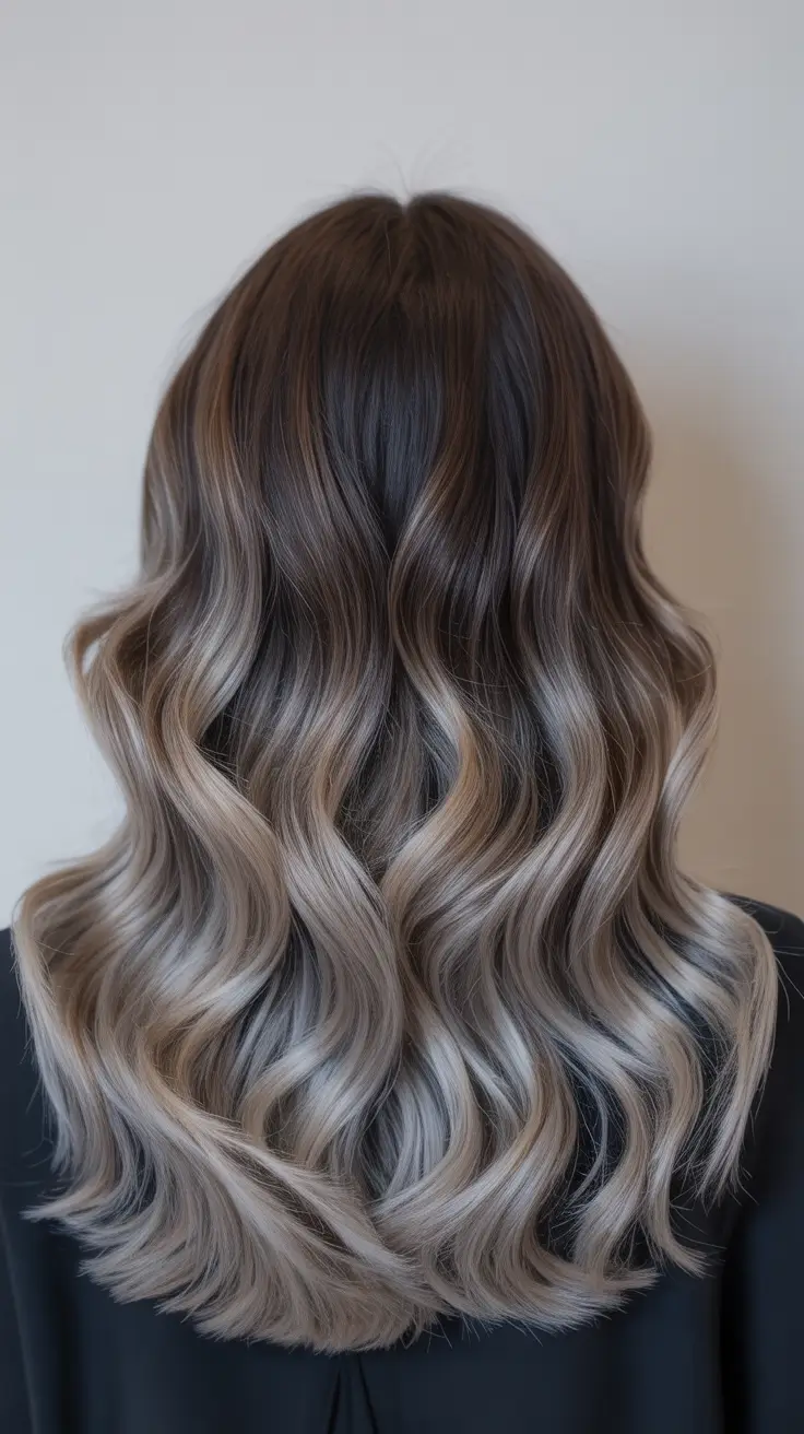 winter hair colors balayage ideas 2025 - 2026 Ice Smoke Balayage