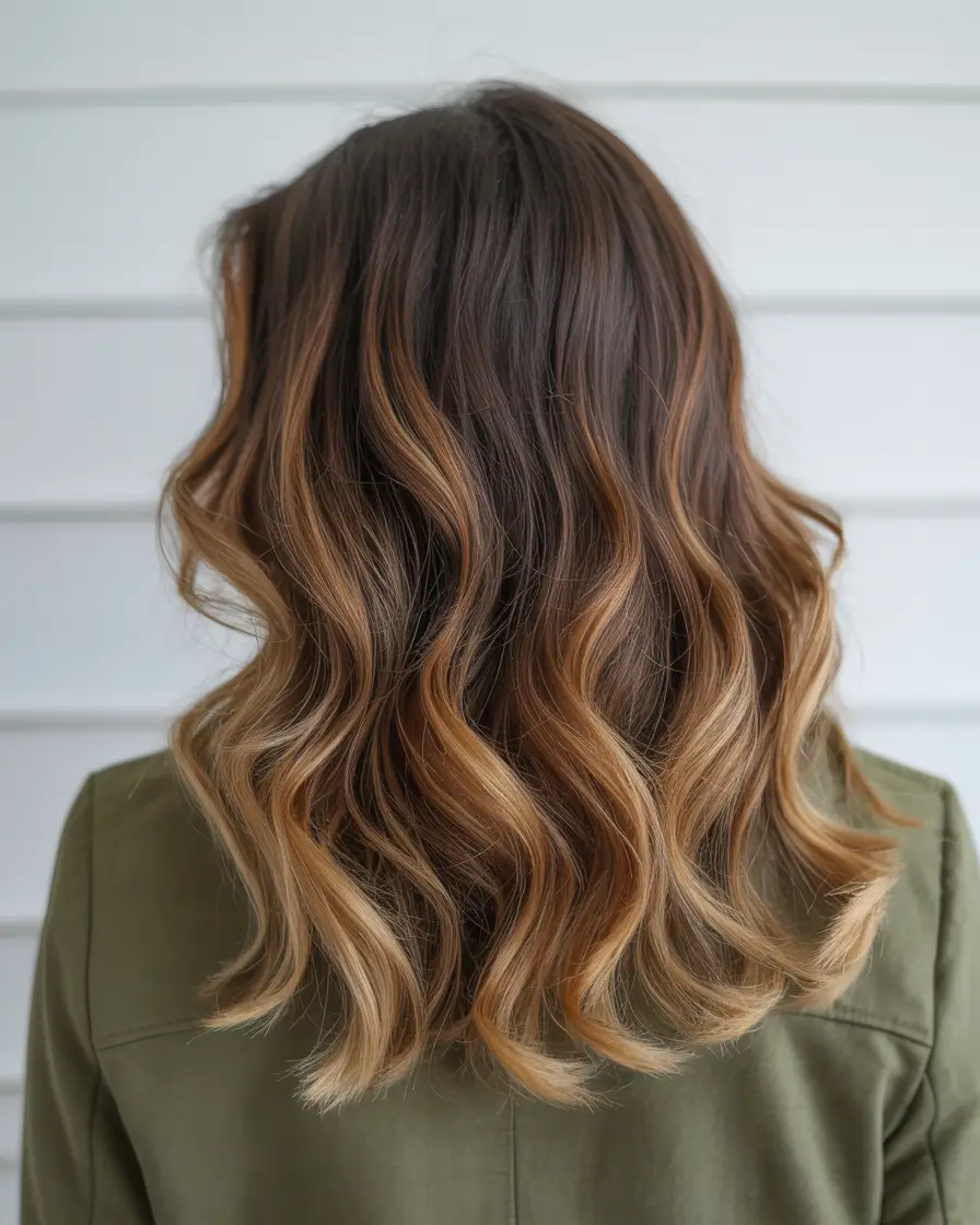 winter hair colors balayage ideas 2025 - 2026 Caramel Chestnut Flow
