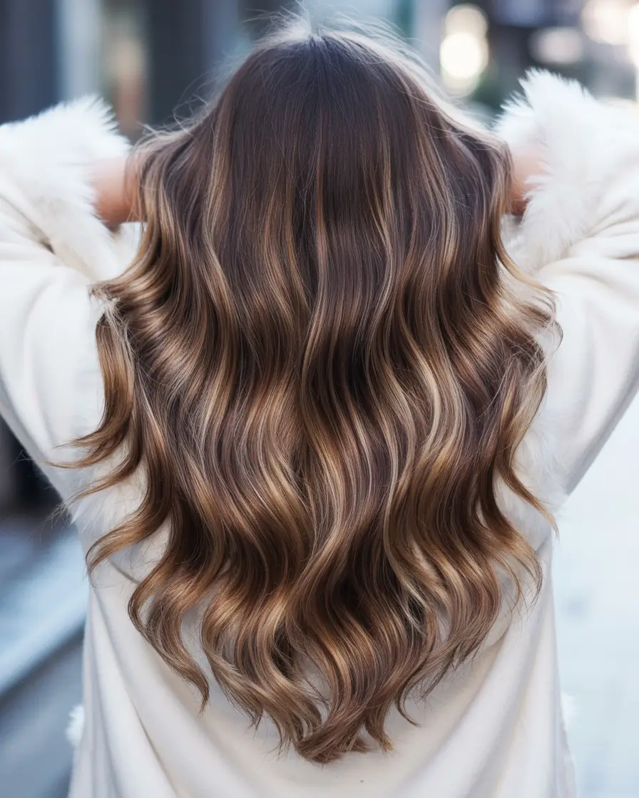 winter hair colors balayage ideas 2025 - 2026 Espresso Caramel Blend