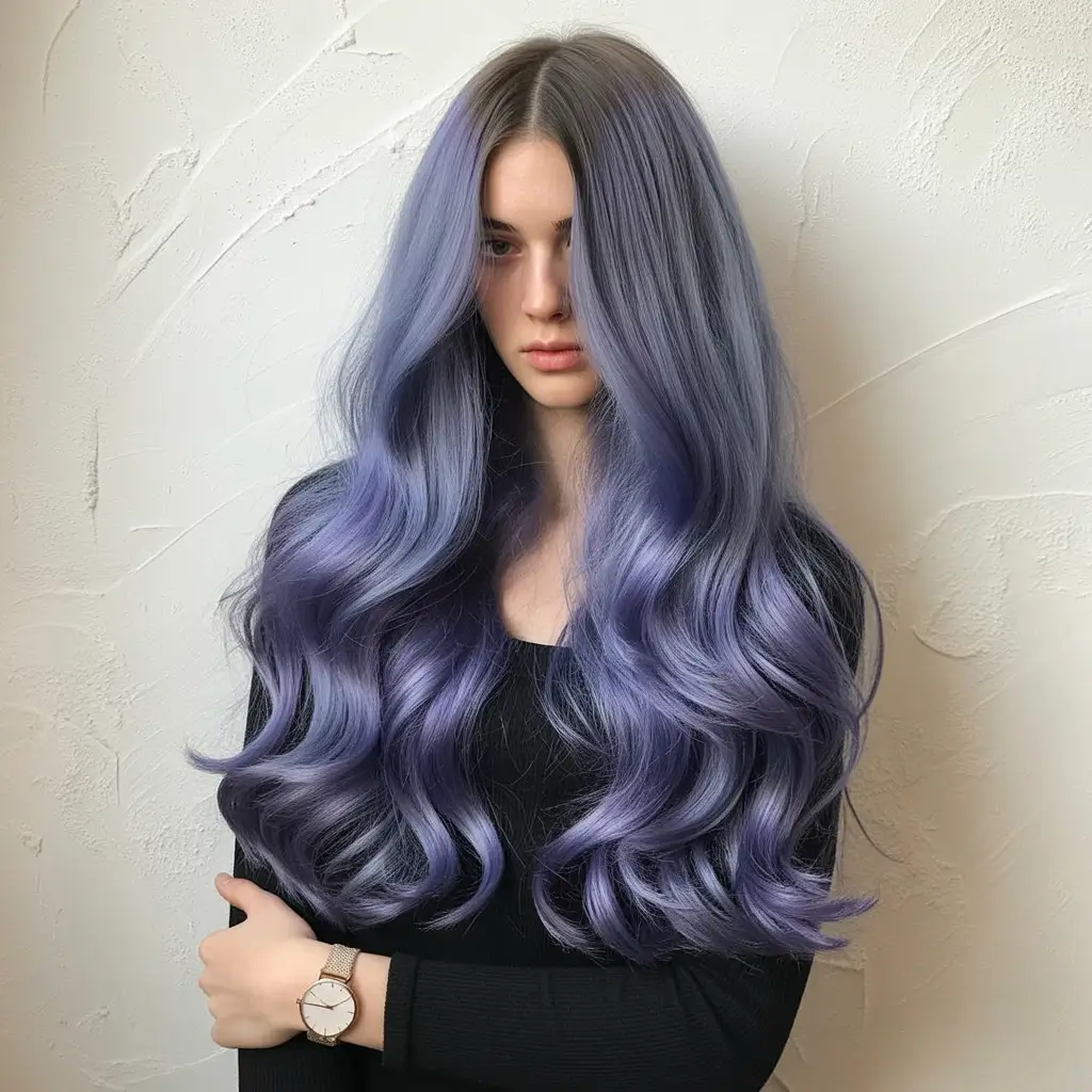 winter hair colors balayage ideas 2025 - 2026 Velvet Violet Waves