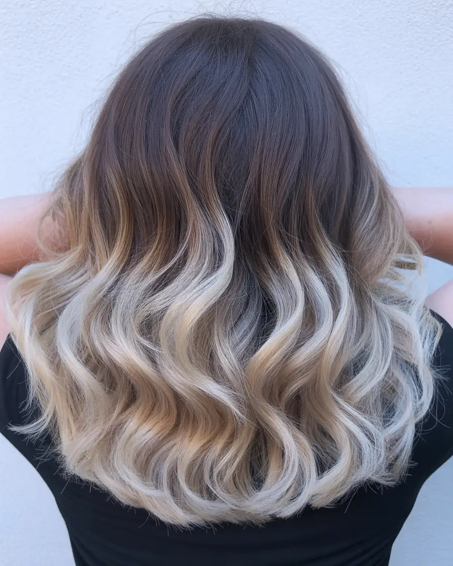 winter hair colors balayage ideas 2025 - 2026 Frosted Blonde Contrast