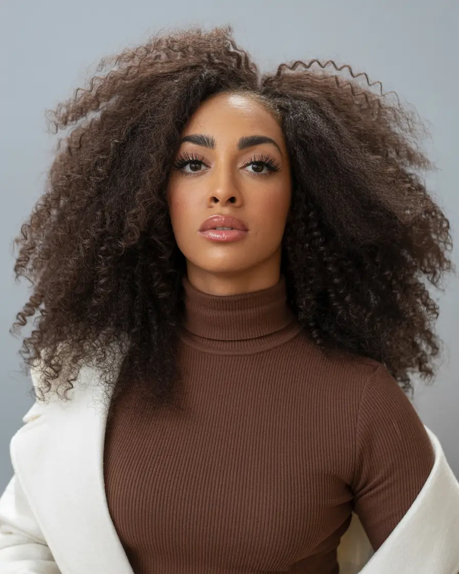 winter hair colors dark skin black women Bold Natural Volume in Chocolate Brown