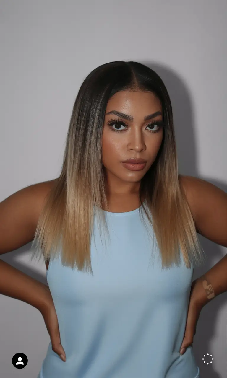 winter hair colors dark skin black women Ombre with Blonde Ends