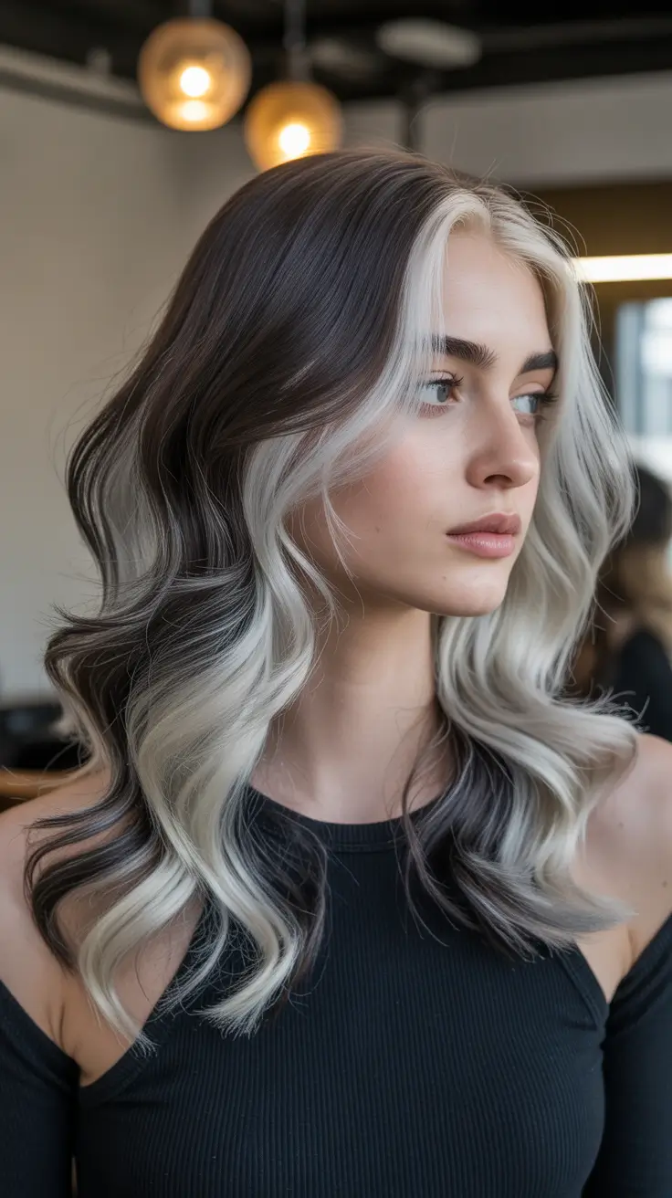 winter hair colors highlights ideas 2025-2026 Frosted Face Frame