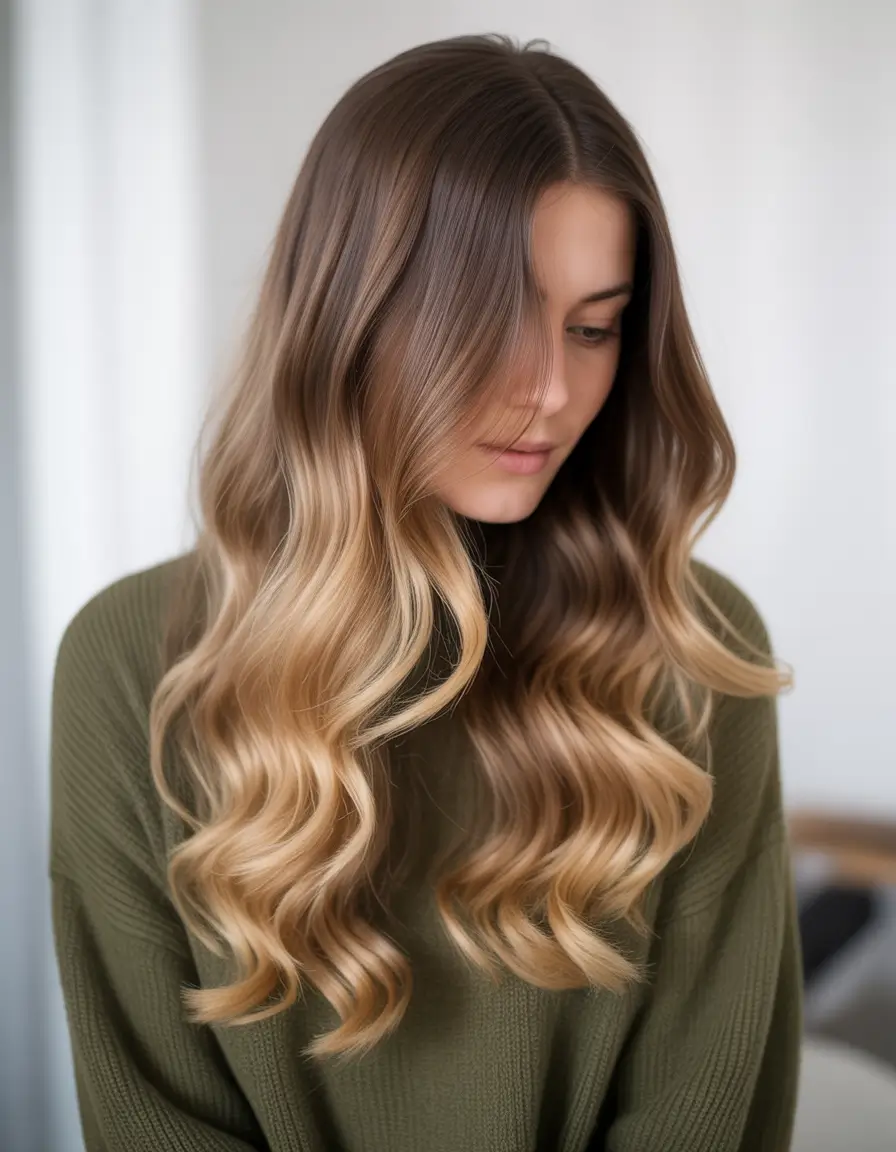 winter hair colors highlights ideas 2025 2026 Honey Beige Melt