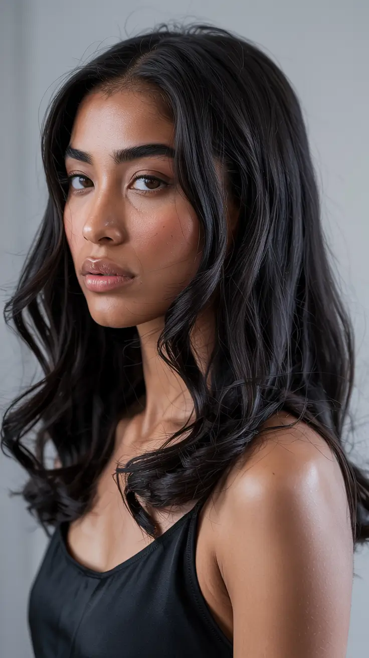 haircuts-and-colors-for-long-hair Midnight Layers with Soft Waves