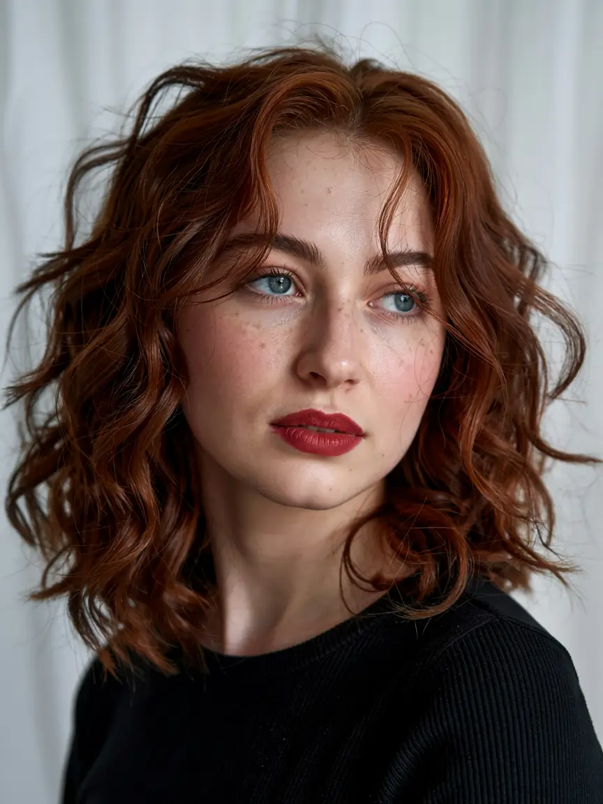 haircuts-and-colors-for-women Soft Auburn Curls with Airy Layers