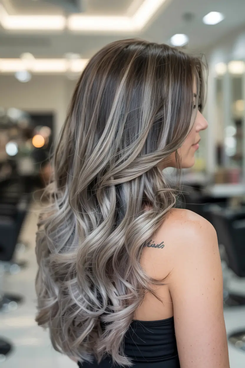haircuts-and-colors-for-long-hair Silver Ash Layers with Flowing Length